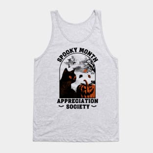 Spooky Month Appreciation Society – Halloween Black Cat Tank Top